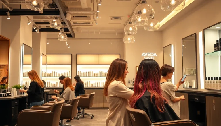 Clients enjoying hair treatments at addendum salon with vibrant colors and a welcoming atmosphere.