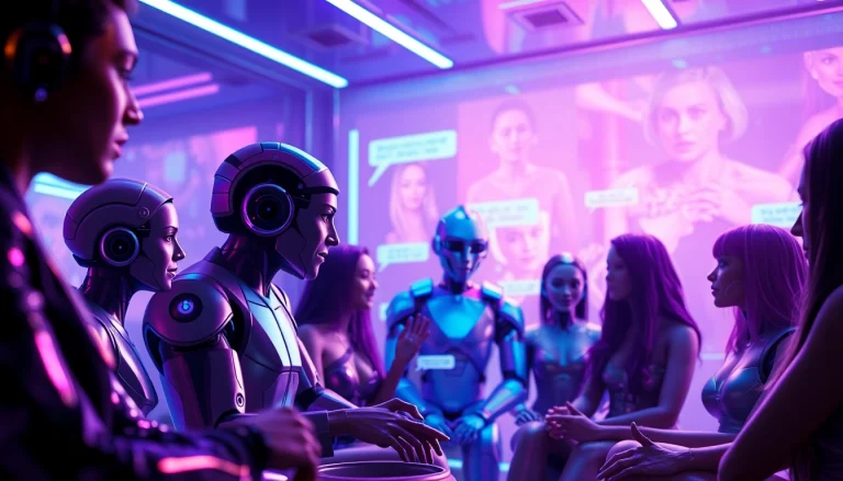 Engaging NSFW chat bot characters in a sleek digital interface for immersive conversations.