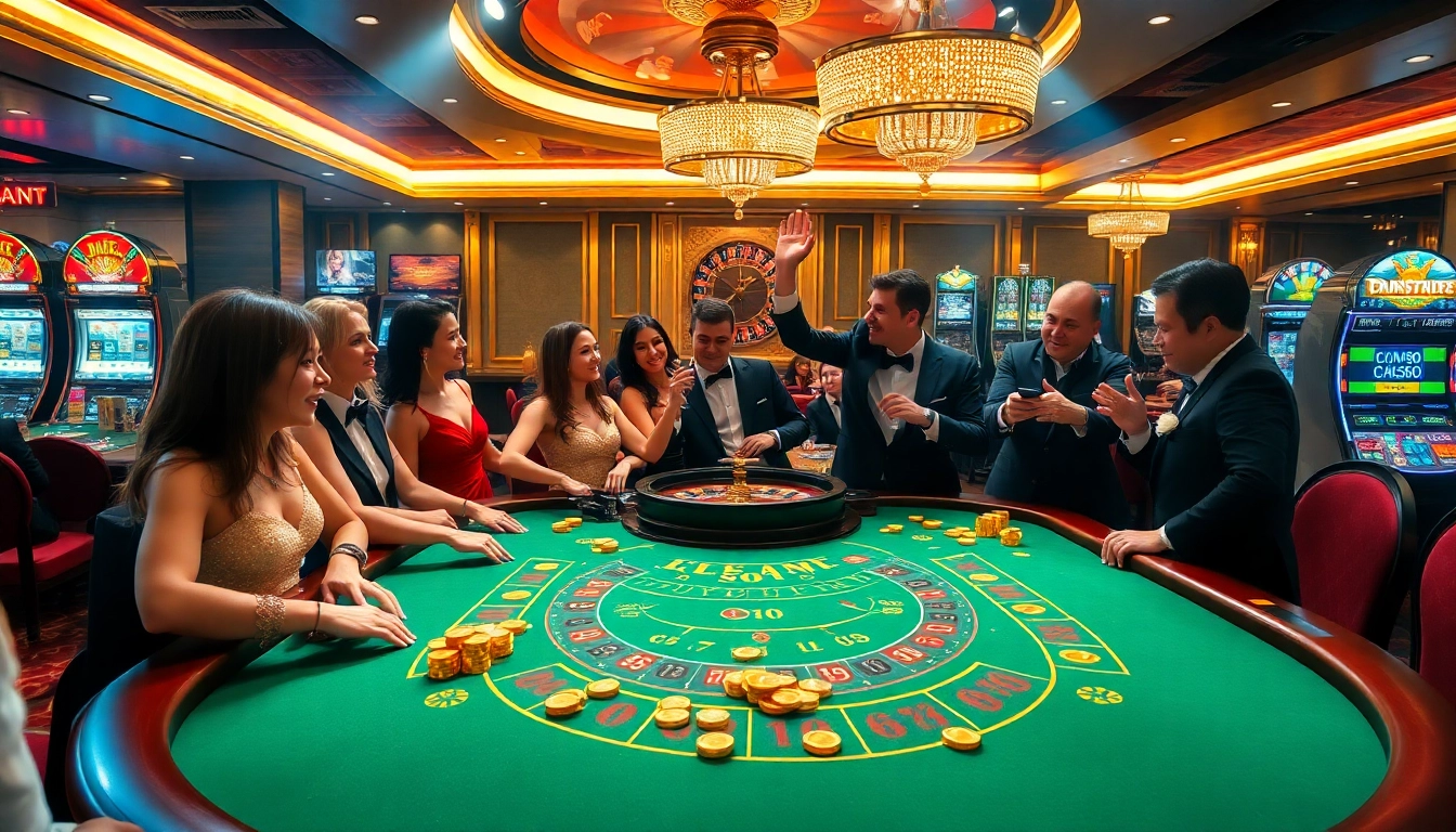 Exciting baccarat win at https://lucky88.charity/ featuring players and golden chips.