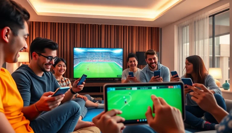 Engaged fans watching soccer streams on joemadfan.com in high definition.