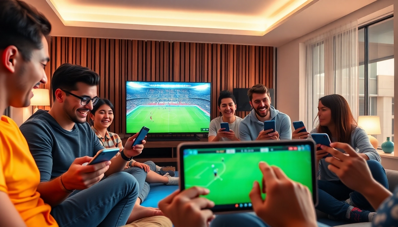 Engaged fans watching soccer streams on joemadfan.com in high definition.