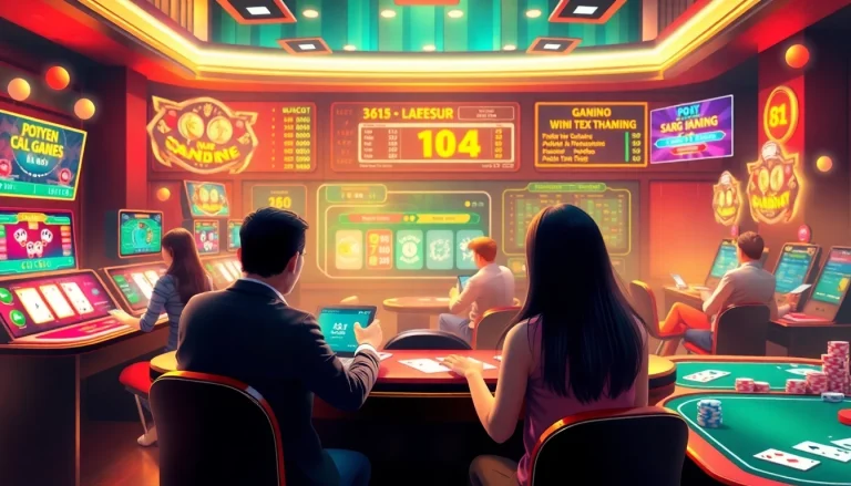 Exciting online casino scene highlighting diverse games on gamebaidoithuong.com.vc, featuring vibrant graphics and engaging players.